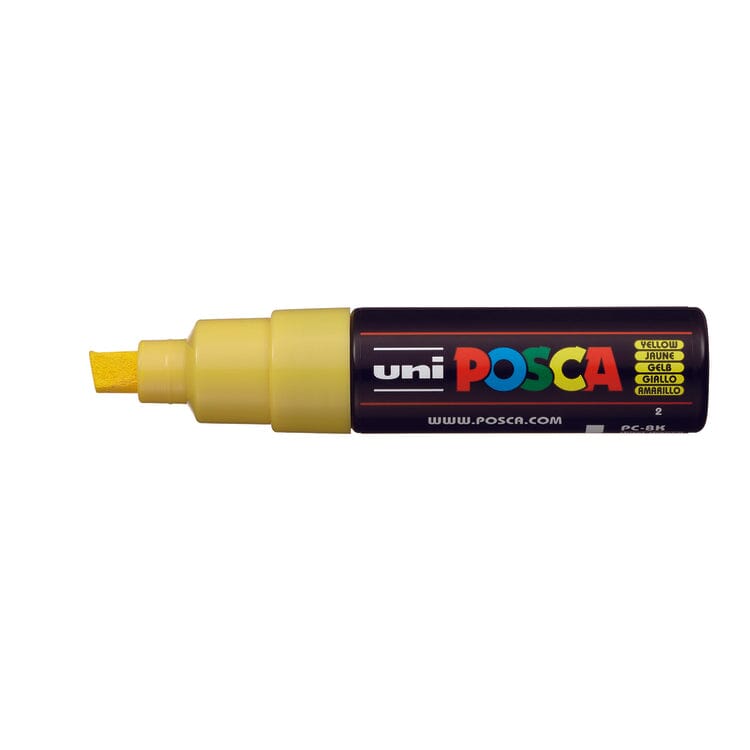 Uni Posca Paint Marker 4.5mm Chisel Tip Pen (PC-8K) - Set of 8 Colours