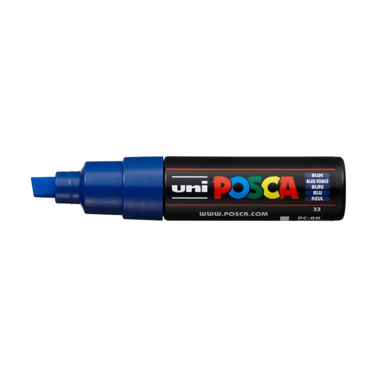 Uni Posca Paint Marker 4.5mm Chisel Tip Pen (PC-8K) - Set of 8 Colours