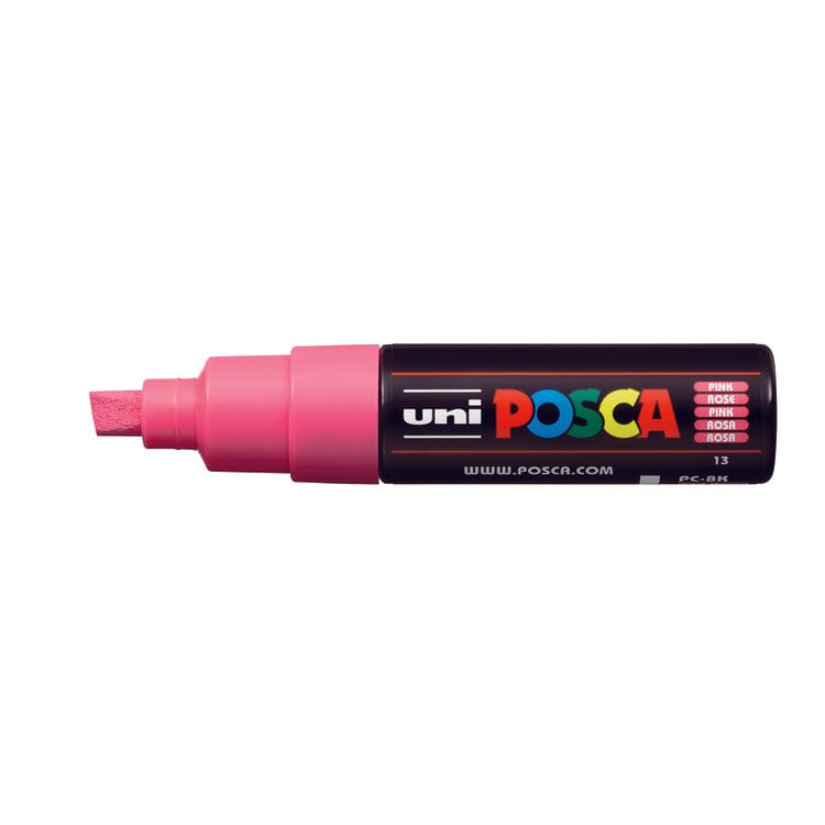 Uni Posca Paint Marker 4.5mm Chisel Tip Pen (PC-8K) - Set of 8 Colours