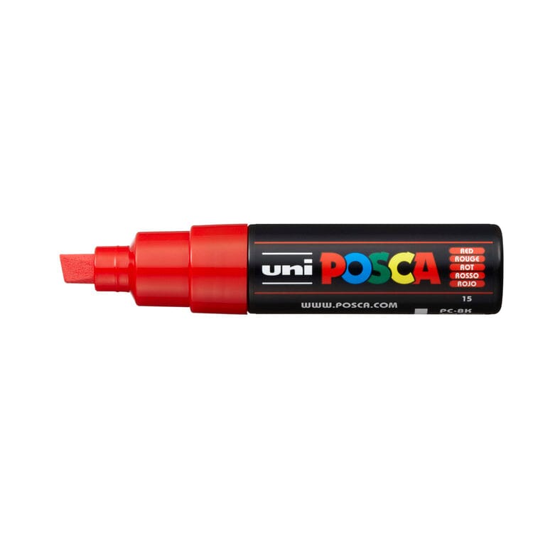 Uni Posca Paint Marker 4.5mm Chisel Tip Pen (PC-8K) - Set of 8 Colours