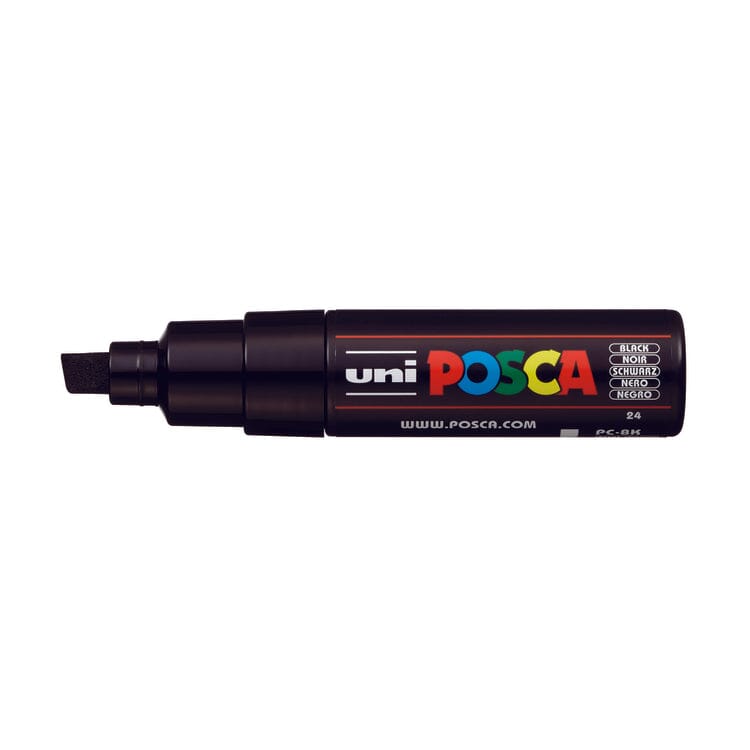 Uni Posca Paint Marker 4.5mm Chisel Tip Pen (PC-8K) - Set of 8 Colours