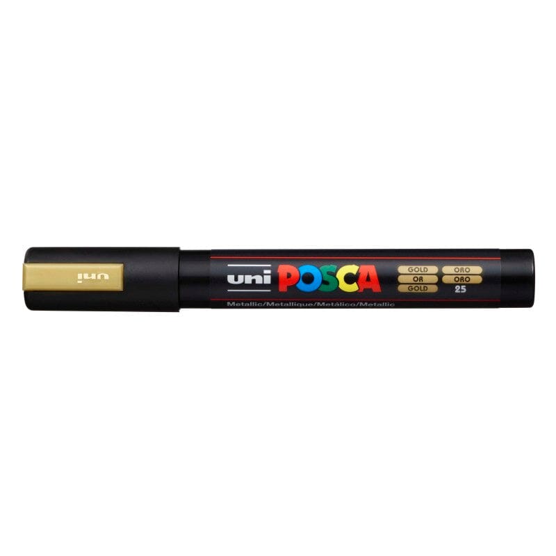 Uni Posca Paint Marker 1.8-2.5mm Bullet Tip Pen (PC-5M) - Set of 8 Metallic Colours
