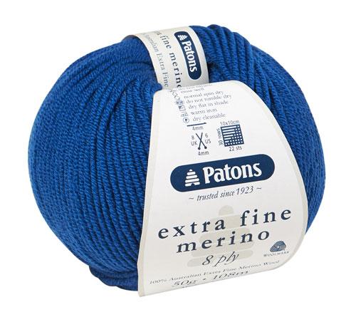 Patons 50g "Extra Fine Merino" 8-Ply Merino Wool Yarn