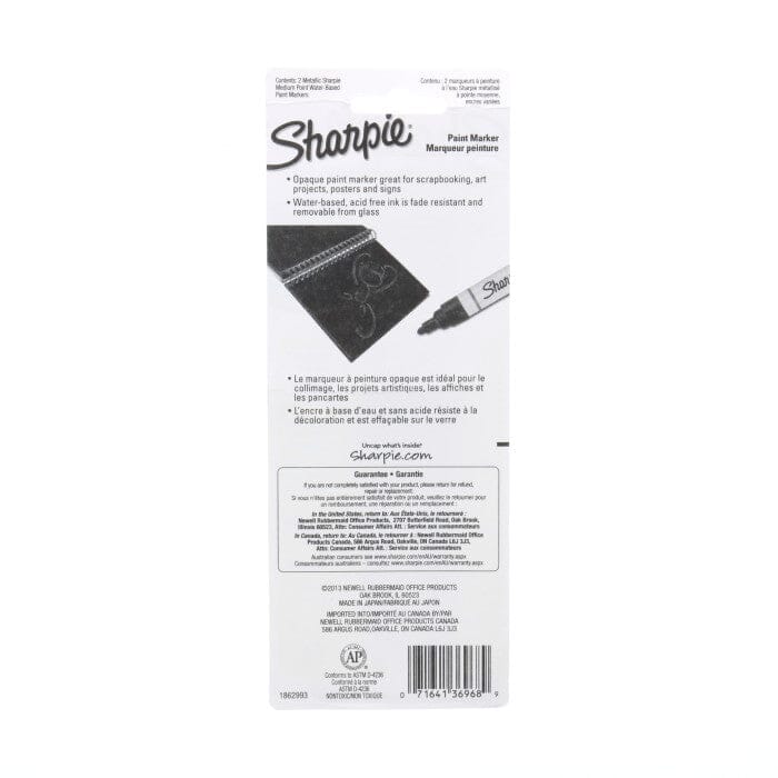 Sharpie Water-based Paint Marker Medium Tip Pens Twin Pack - Gold/Silver