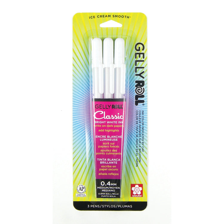 Sakura "Gelly Roll" Classic Gel Ink Pen - White - 3 Pack