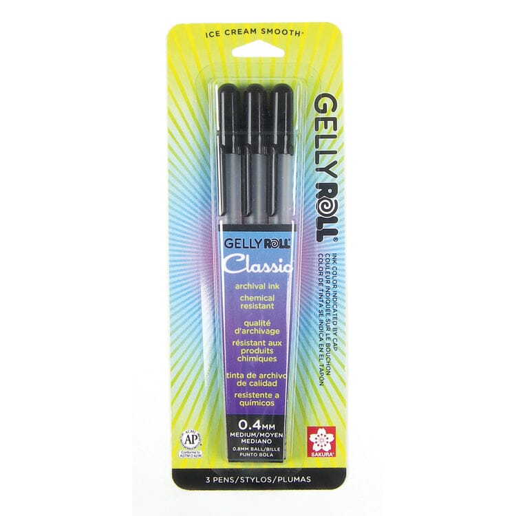 Sakura "Gelly Roll" Classic Gel Ink Pen - Black - 3 Pack
