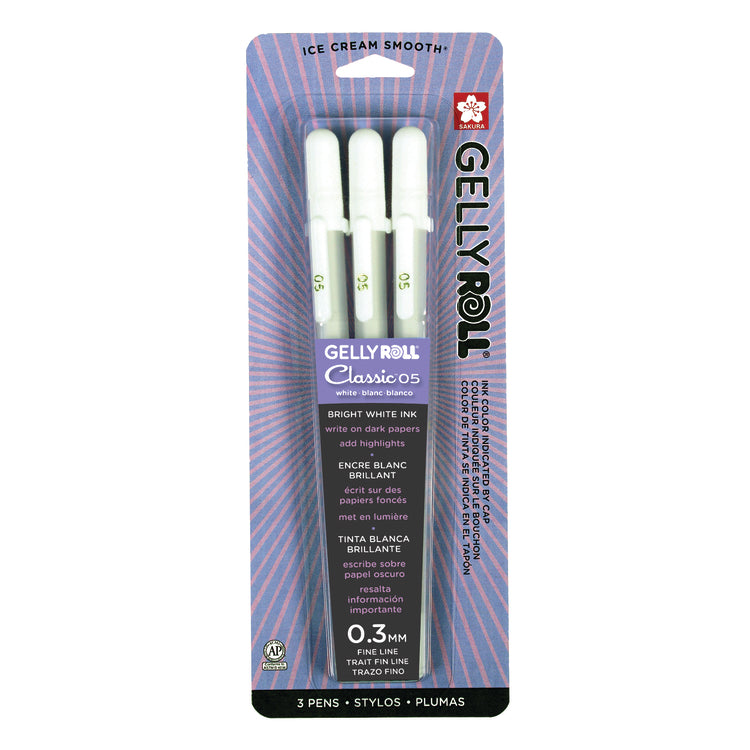 Sakura "Gelly Roll" Classic Gel Ink Pen - White - 3 Pack