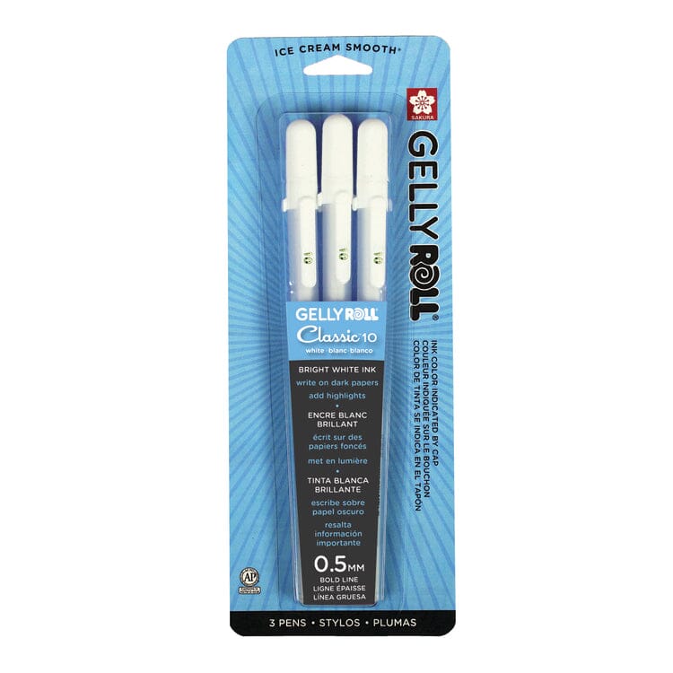 Sakura "Gelly Roll" Classic Gel Ink Pen - White - 3 Pack