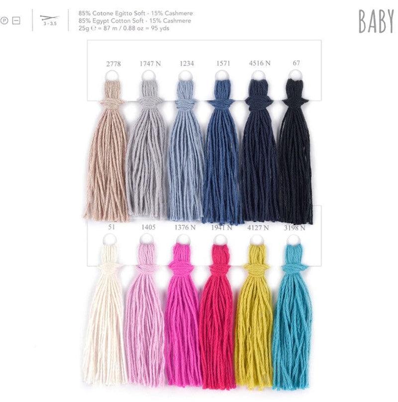 Sesia 25g "Baby Cashmere" 4-Ply Cotton & Cashmere Blend Yarn