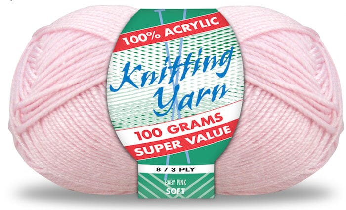 Everyday Super Value 100g Acrylic 8-Ply Knitting Yarn - Solids