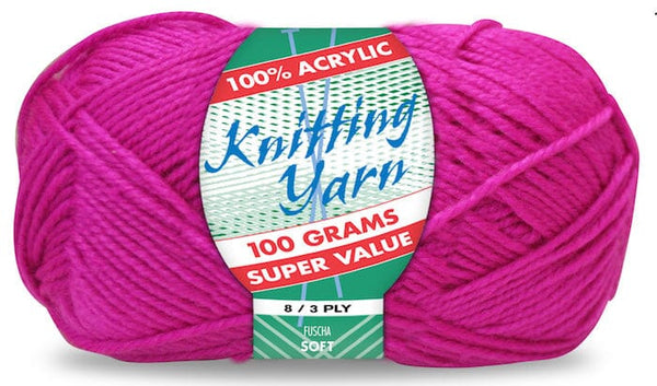 Everyday Super Value 100g Acrylic 8-Ply Knitting Yarn - Solids