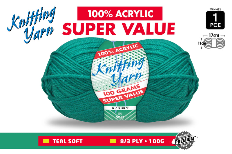 Everyday Super Value 100g Acrylic 8-Ply Knitting Yarn - Choose Your Colour