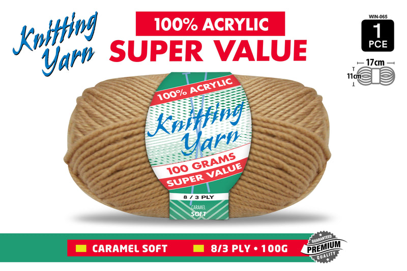 Everyday Super Value 100g Acrylic 8-Ply Knitting Yarn - Choose Your Colour
