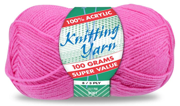 Everyday Super Value 100g Acrylic 8-Ply Knitting Yarn - Solids