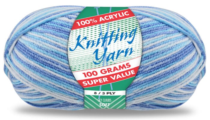 Everyday Super Value 100g Acrylic 8-Ply Knitting Yarn - Choose Your Colour