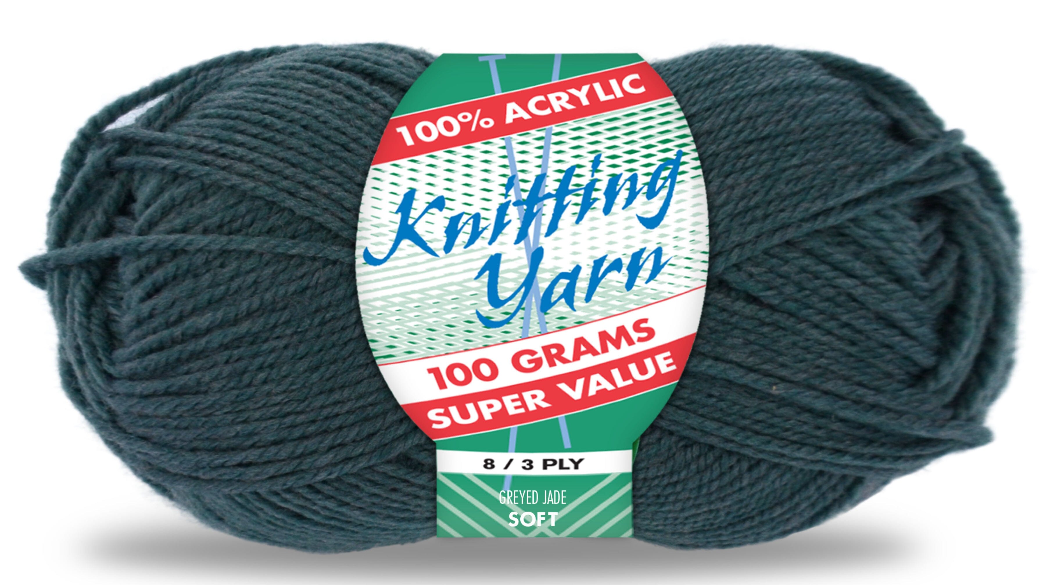 Everyday Super Value 100g Acrylic 8-Ply Knitting Yarn - Solids