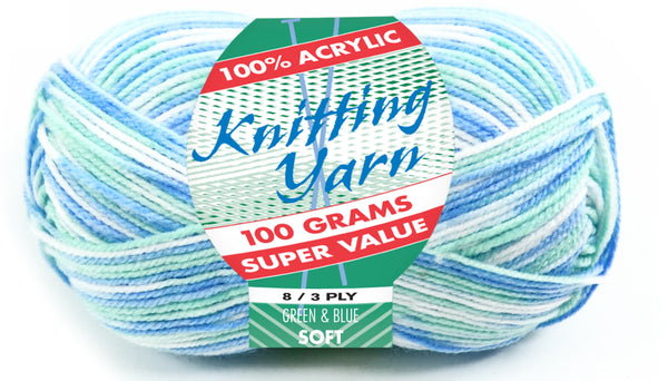 Everyday Super Value 100g Acrylic 8-Ply Knitting Yarn - Prints