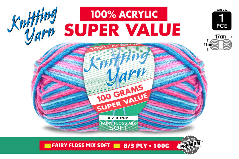 Everyday Super Value 100g Acrylic 8-Ply Knitting Yarn - Choose Your Colour