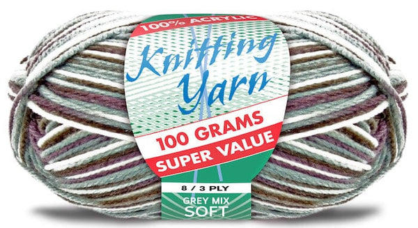 Everyday Super Value 100g Acrylic 8-Ply Knitting Yarn - Prints