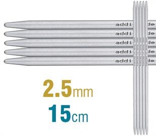 Addi Aluminium Double Pointed Knitting Needles