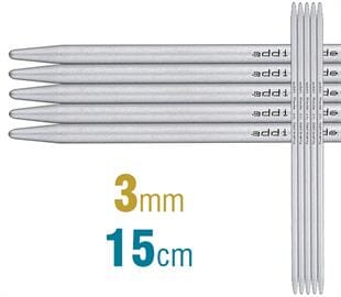 Addi Aluminium Double Pointed Knitting Needles