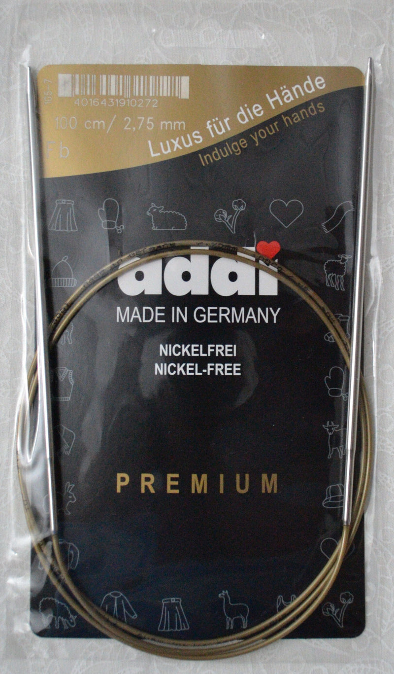 Addi Brass Tip Circular Knitting Needles - 100cm (40")