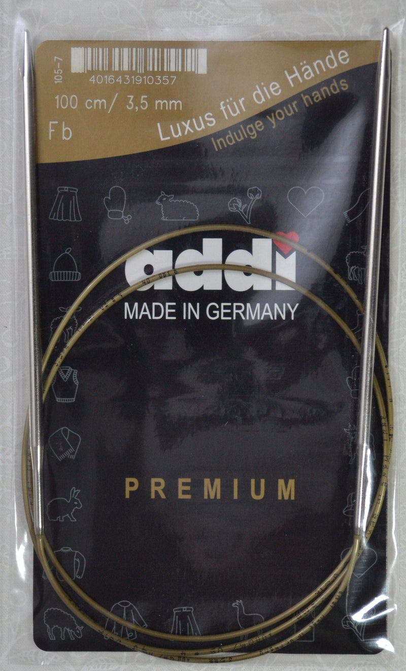 Addi Brass Tip Circular Knitting Needles - 100cm (40")