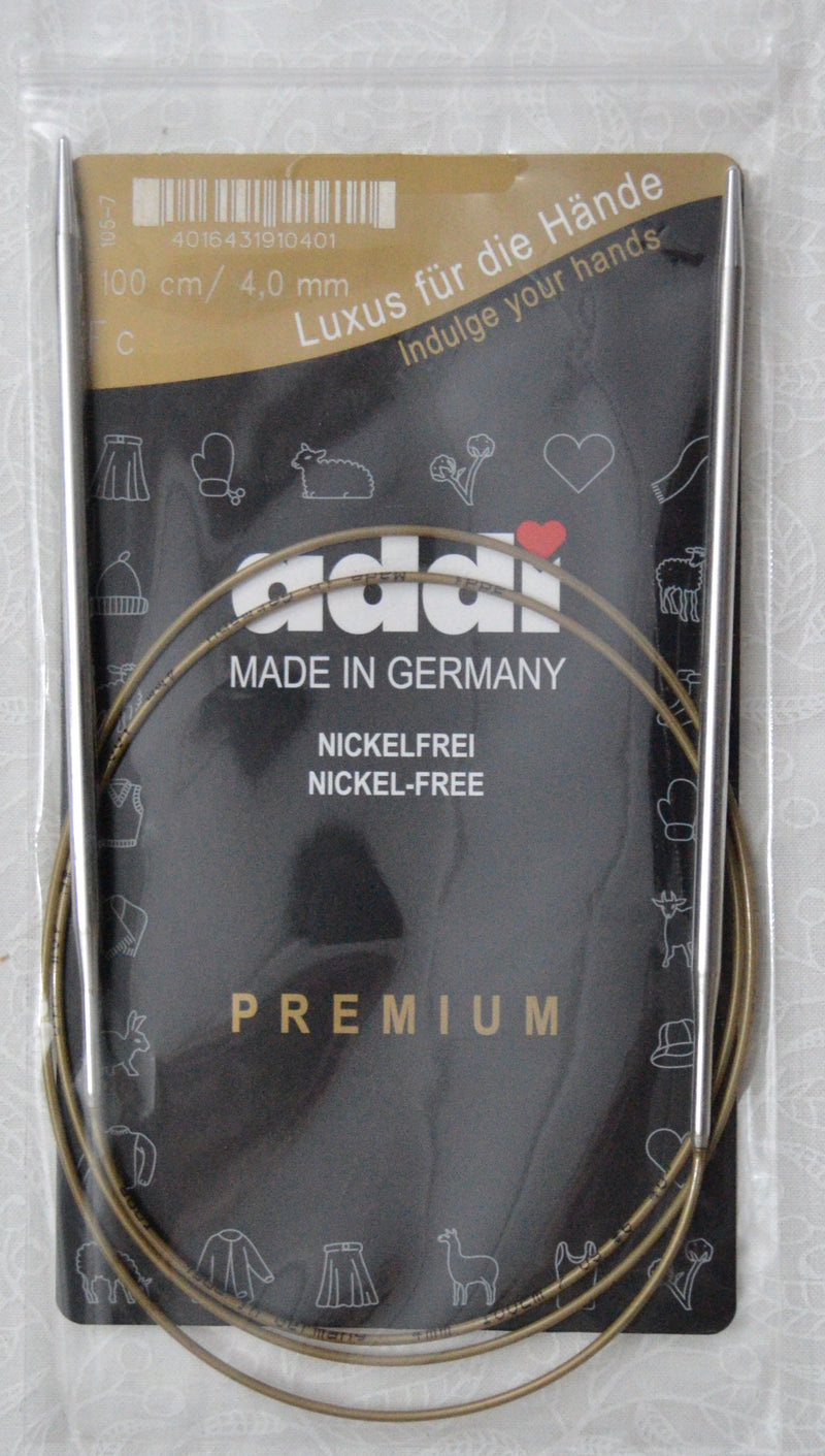 Addi Brass Tip Circular Knitting Needles - 100cm (40")