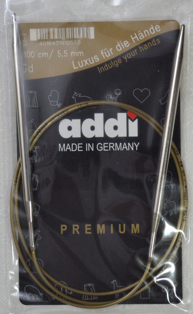 Addi Brass Tip Circular Knitting Needles - 100cm (40")