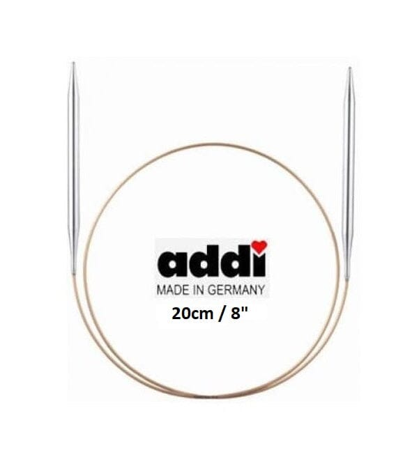 Addi Brass Tip Circular Knitting Needles - 20cm (8")