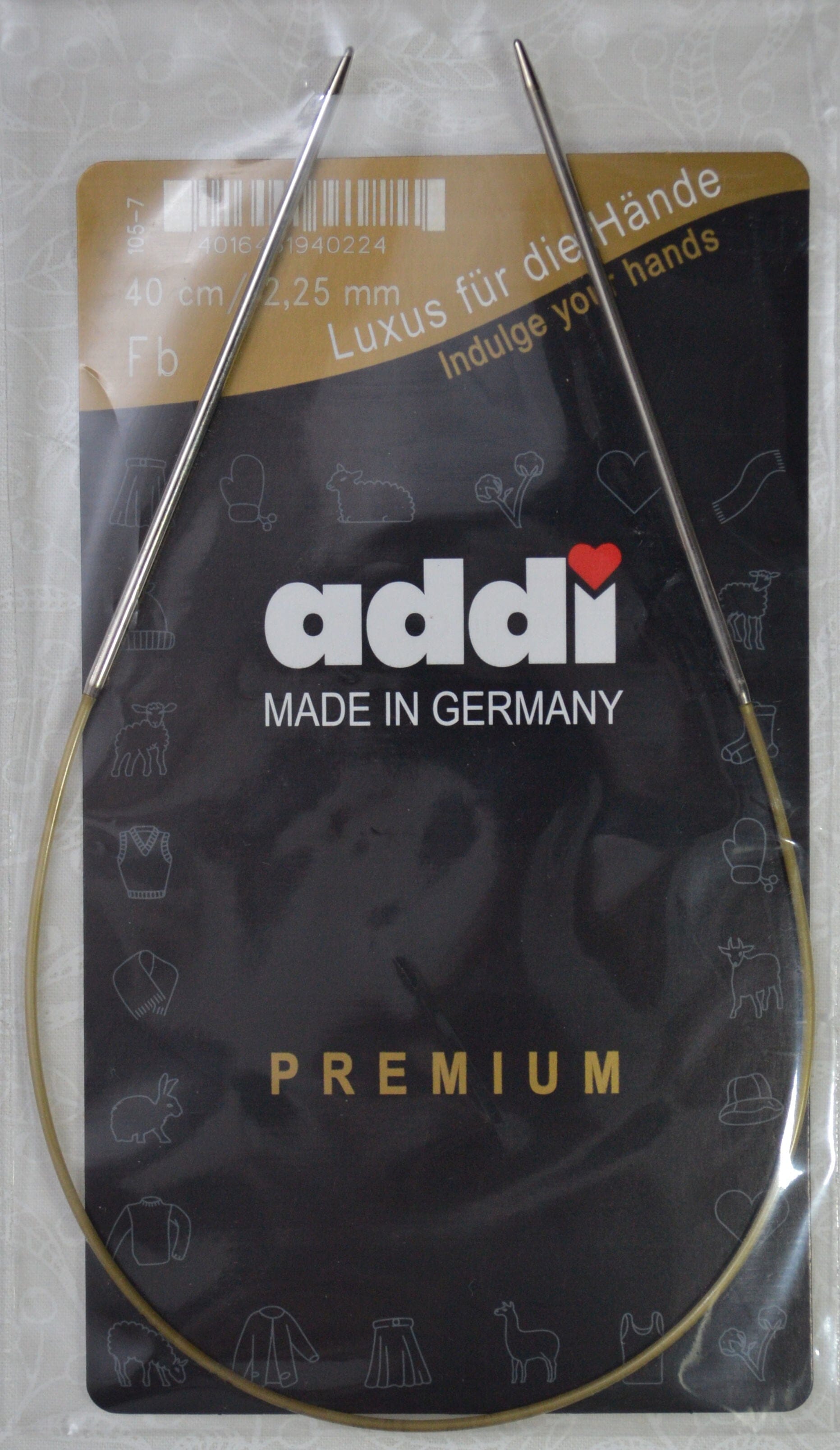 Addi Brass Tip Circular Knitting Needles - 40cm (16")