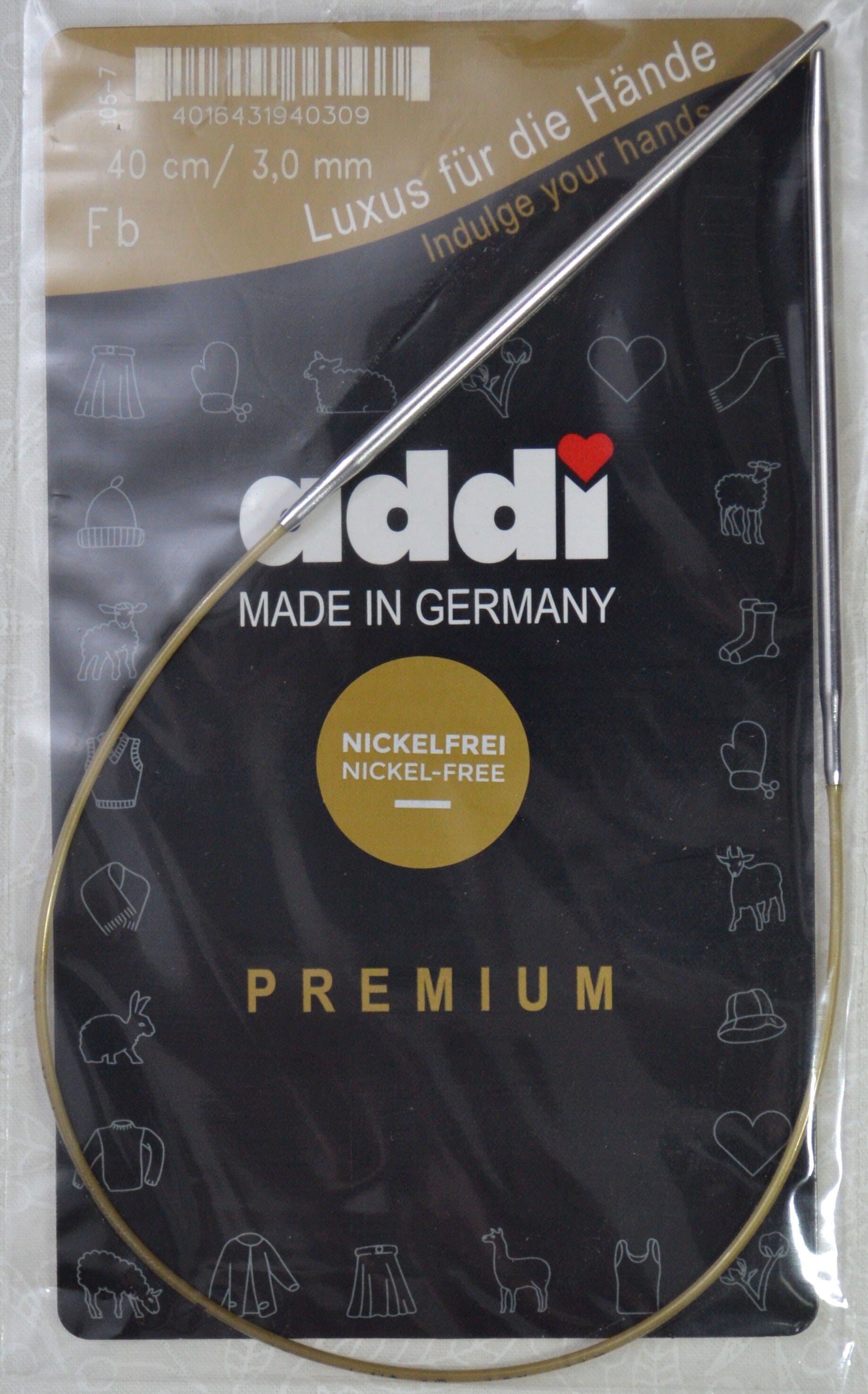 Addi Brass Tip Circular Knitting Needles - 40cm (16")