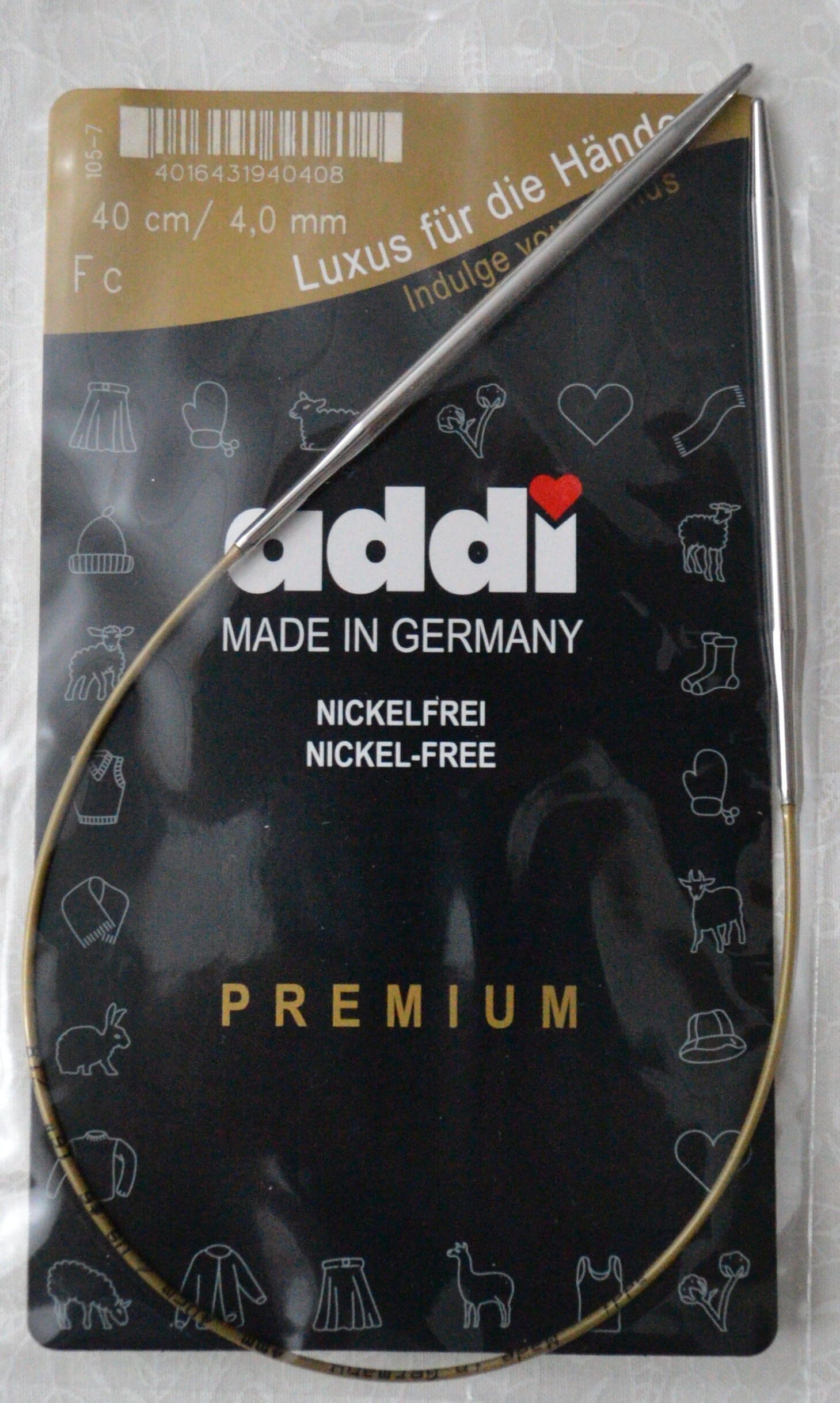 Addi Brass Tip Circular Knitting Needles - 40cm (16")