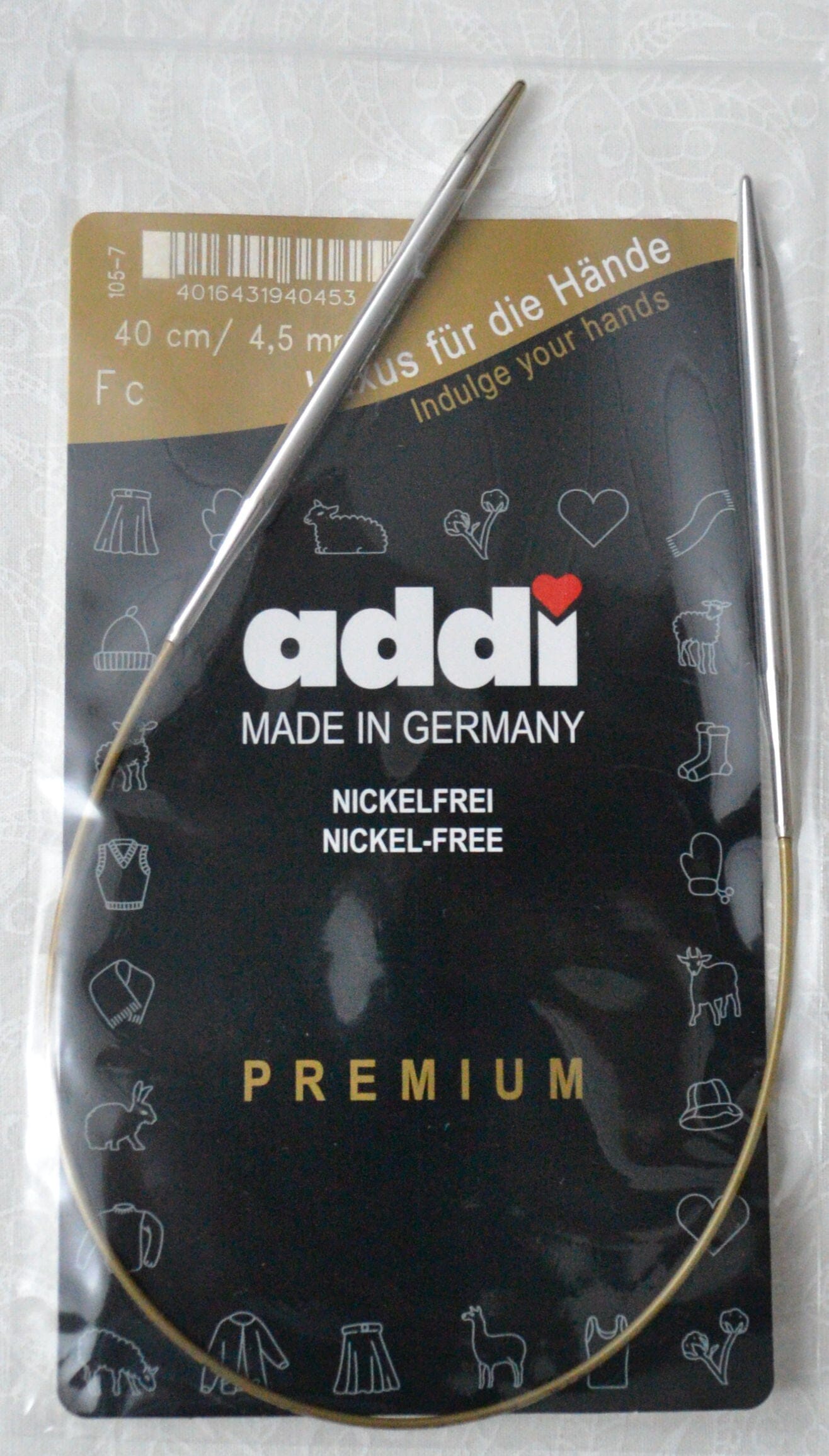 Addi Brass Tip Circular Knitting Needles - 40cm (16")