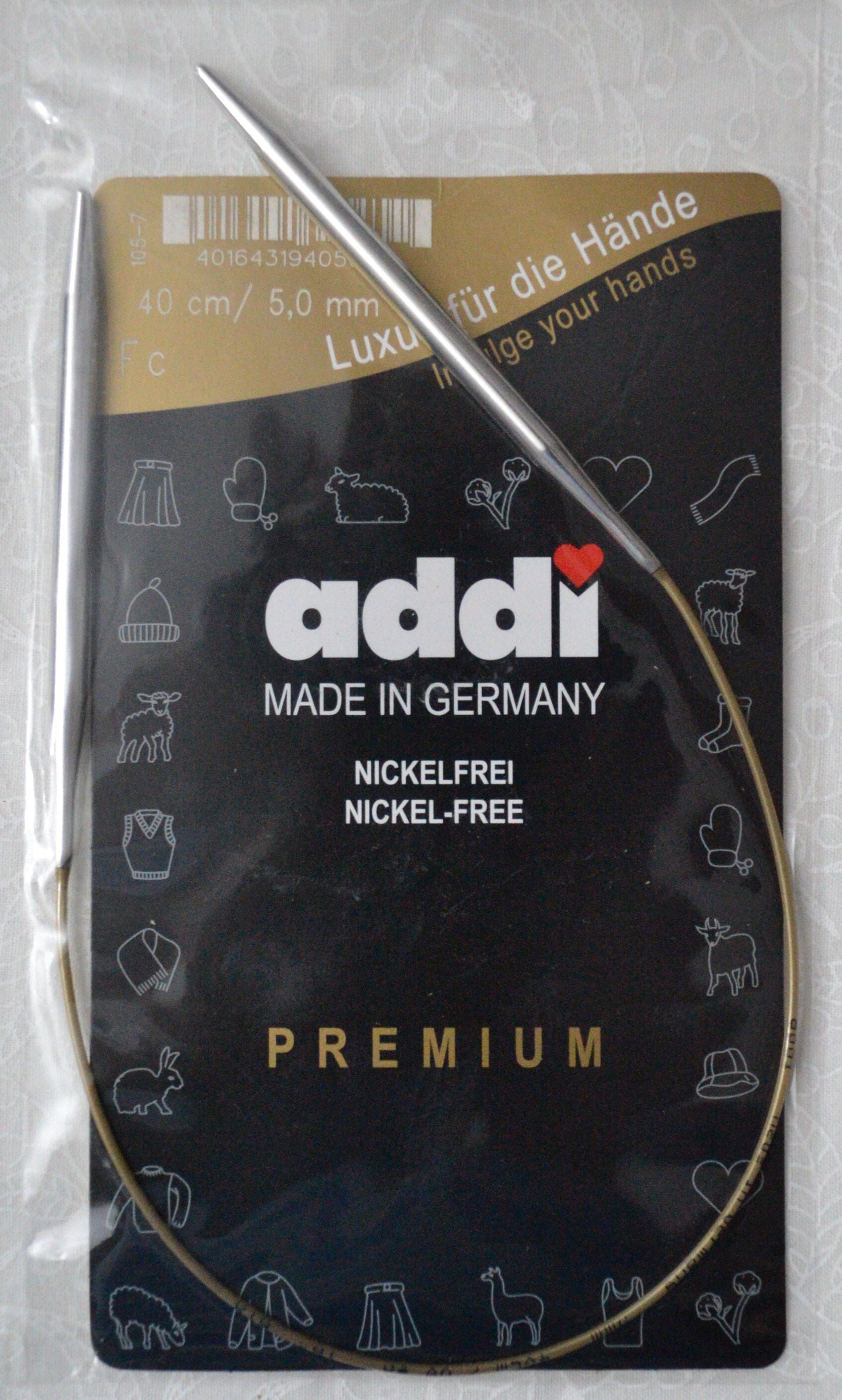 Addi Brass Tip Circular Knitting Needles - 40cm (16")