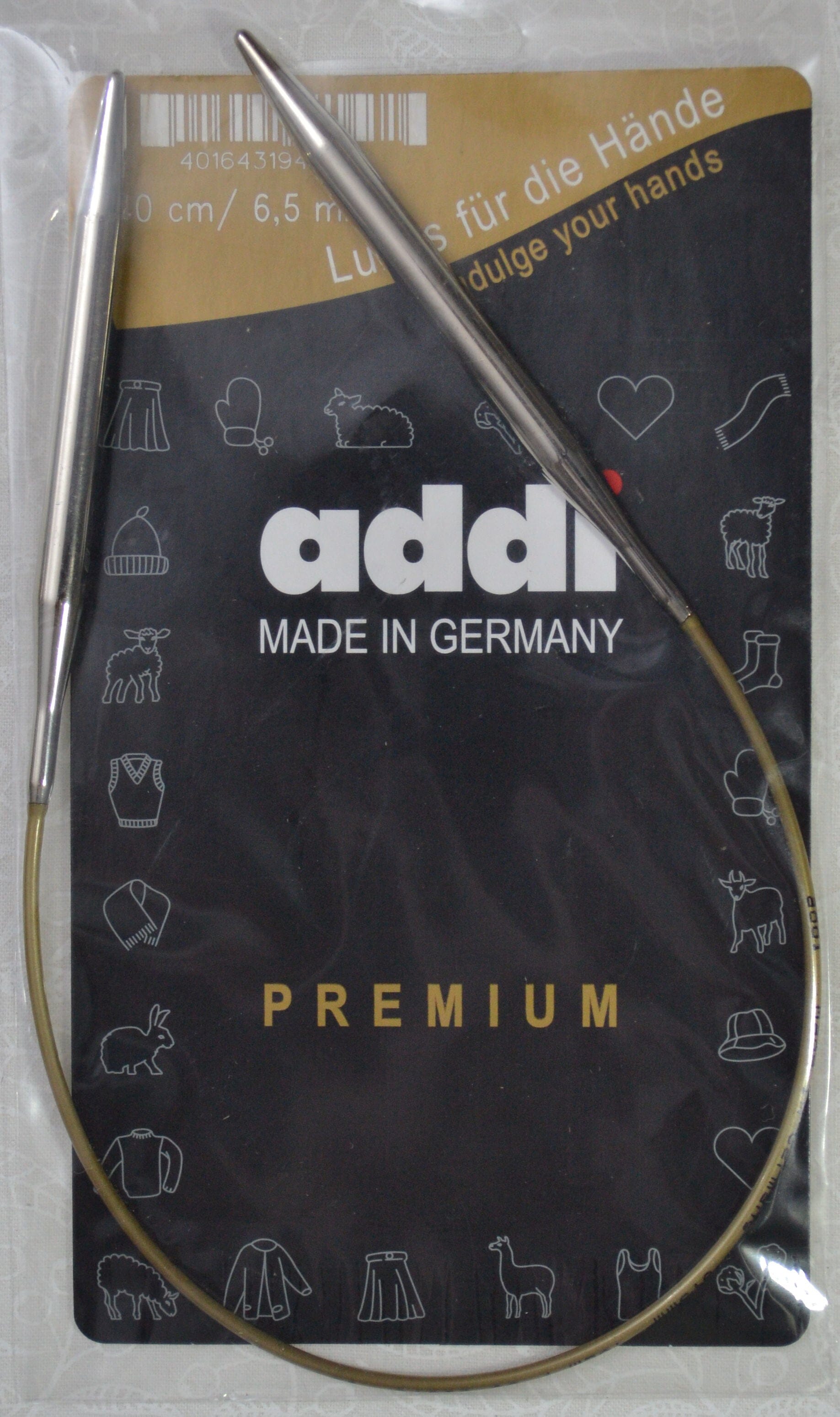 Addi Brass Tip Circular Knitting Needles - 40cm (16")