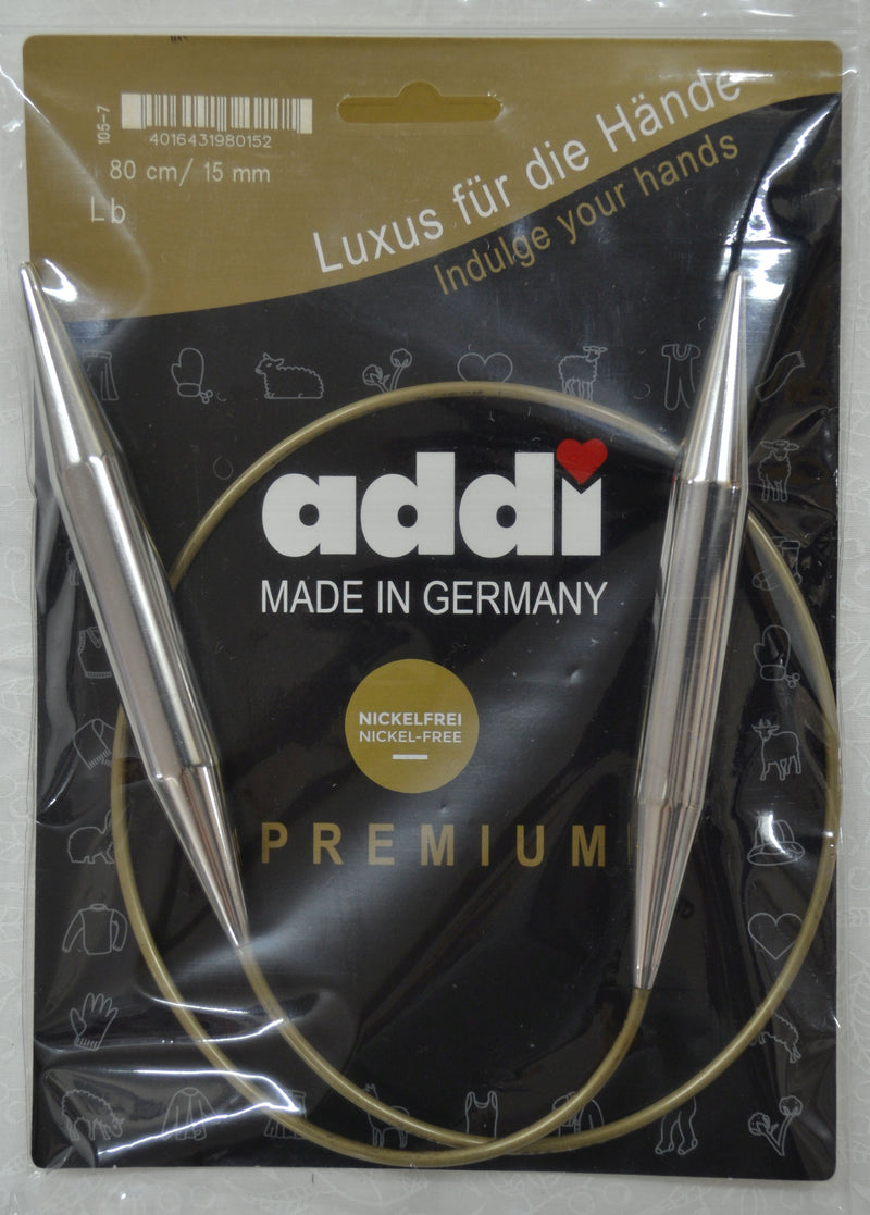 Addi Brass Tip Circular Knitting Needles - 80cm (32")