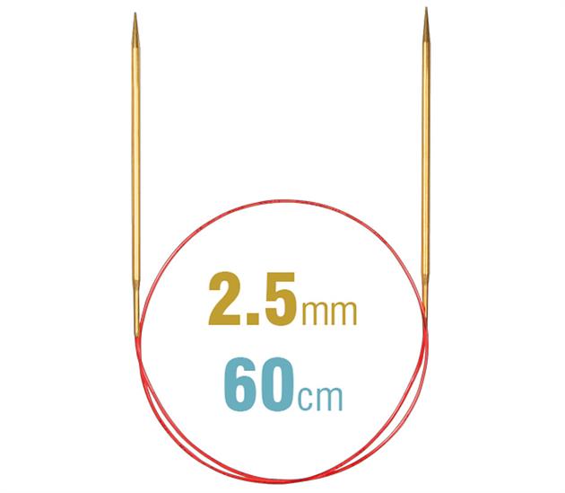 Addi Brass Lace Tip Circular Knitting Needles - 60cm (24")