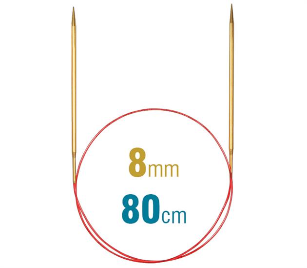 Addi Brass Lace Tip Circular Knitting Needles - 80cm (32")