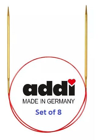 Addi Brass Lace Tip Circular Knitting Needles - Set of 8