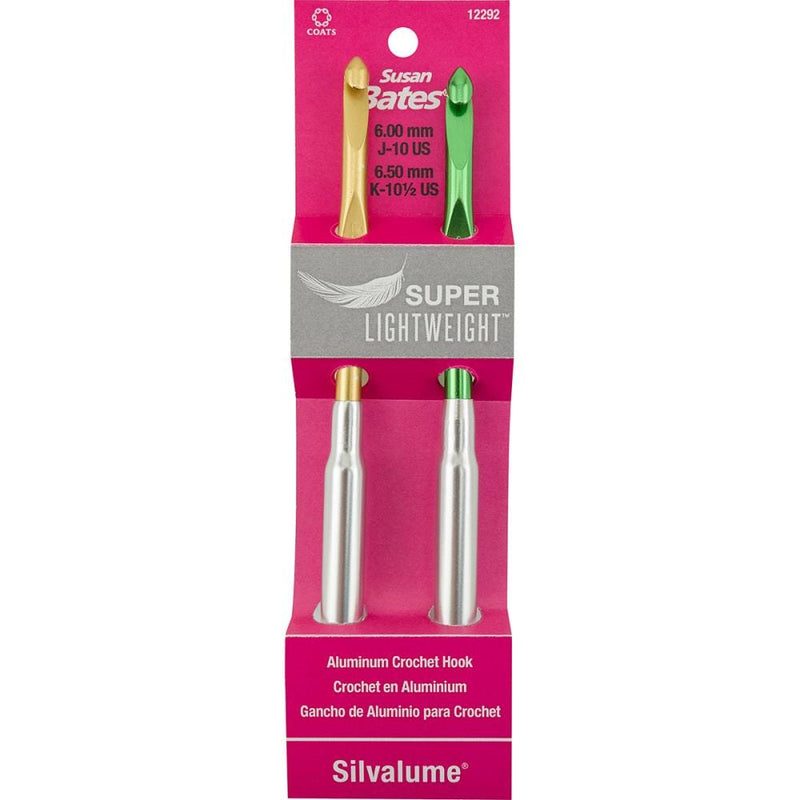 Susan Bates Silvalume Super Lightweight Aluminium Crochet Hook Pairs