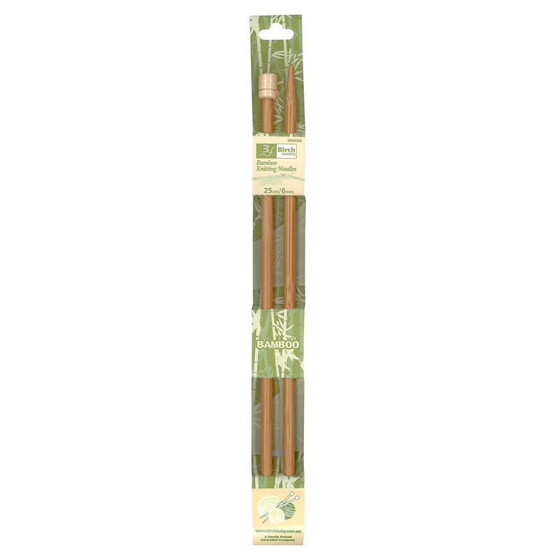Birch Bamboo Single Point Knitting Needles - 25cm