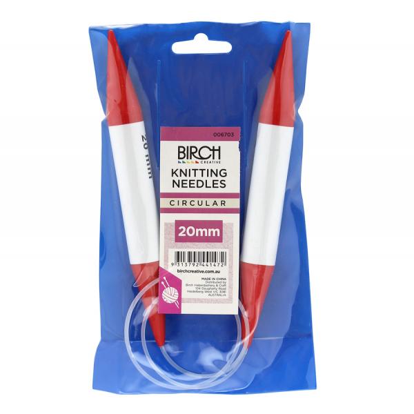 Birch Jumbo Plastic 80cm Circular Knitting Needles (12mm - 25mm)