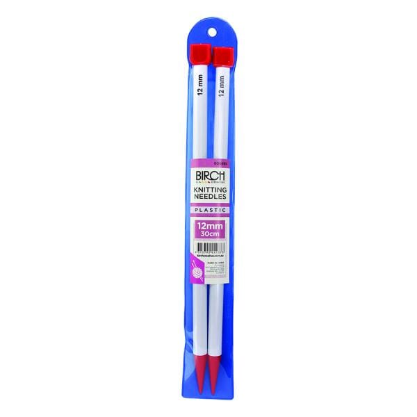 Birch Jumbo Plastic Single Point Knitting Needles - 30cm (7mm - 25mm)
