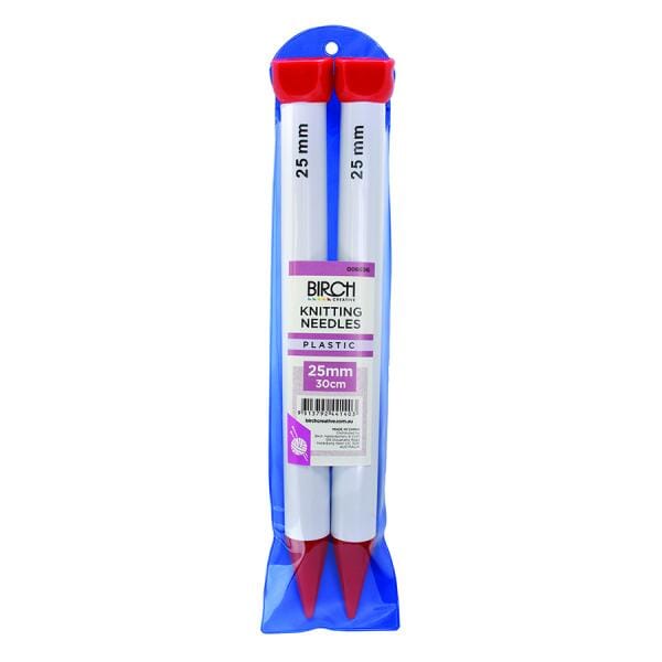 Birch Jumbo Plastic Single Point Knitting Needles - 30cm (7mm - 25mm)