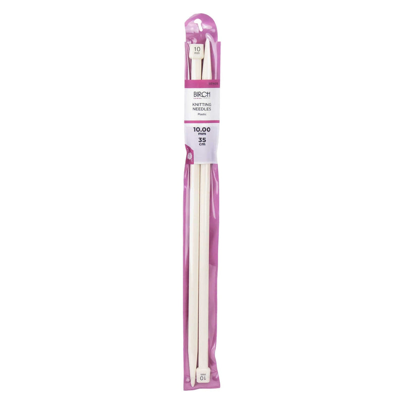 Birch Premium Plastic 25-35cm Single Point Knitting Needles - Choose Your Size