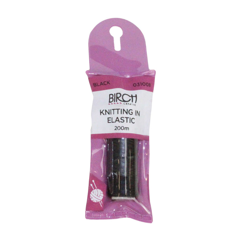 Birch 200m Knitting Elastic - White or Black