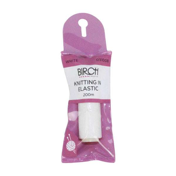 Birch 200m Knitting Elastic - White or Black