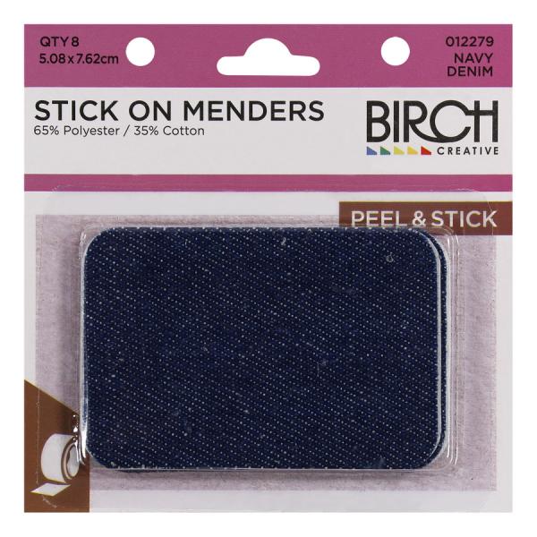 Birch Stick On Mender Fabric Patch - Choose Your Colour