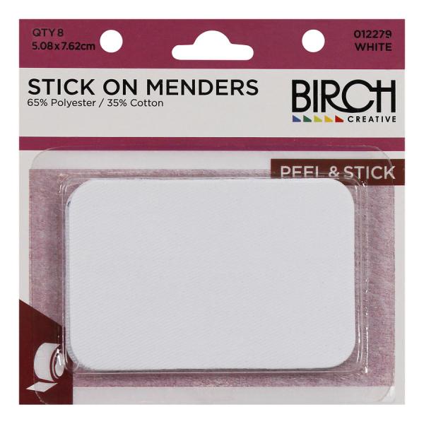 Birch Stick On Mender Fabric Patch - Choose Your Colour